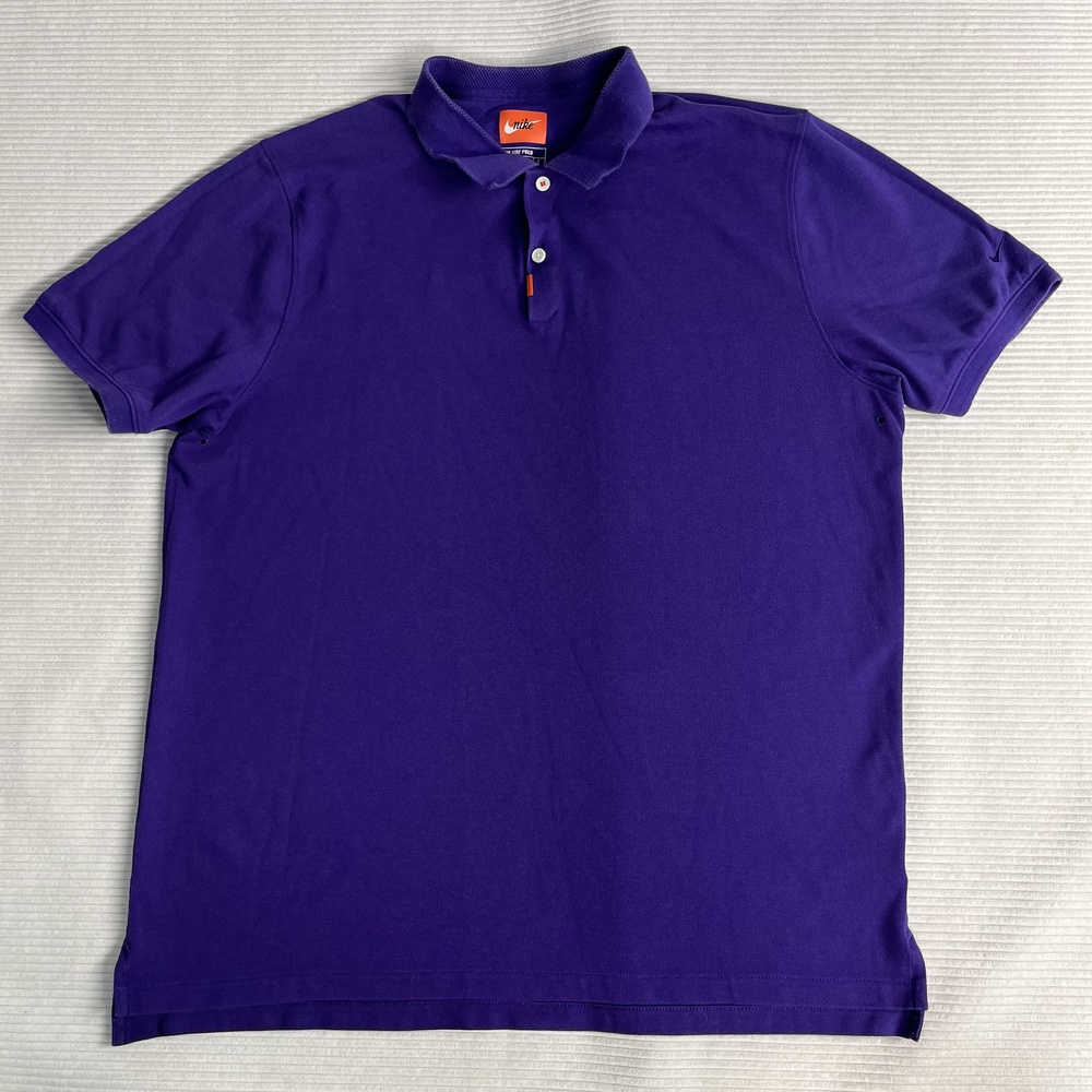 Nike Dri-FIT The Nike Polo Shirt Mens L Purple Short Sleeve Athletic Logo